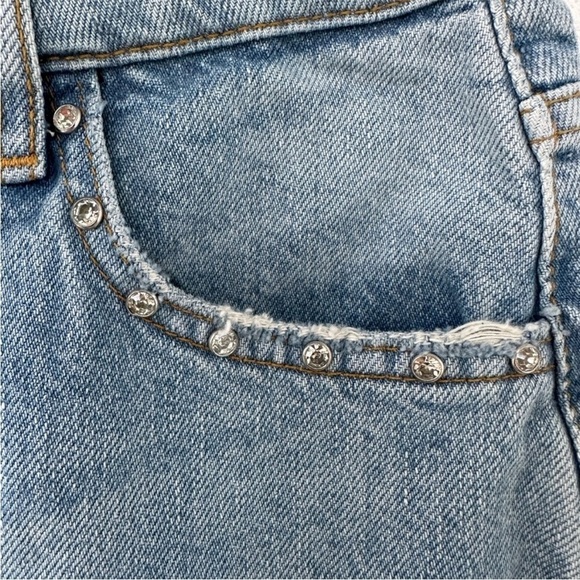 Zara Denim Shorts Gemstone Rhinestone Bejeweled
Studs Distressed - Picture 4 of 7